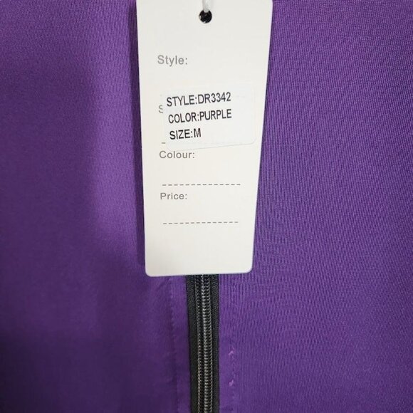Daisy Zip Front Mock Neck‎ Romper - Purple - Size Medium - Picture 8 of 8